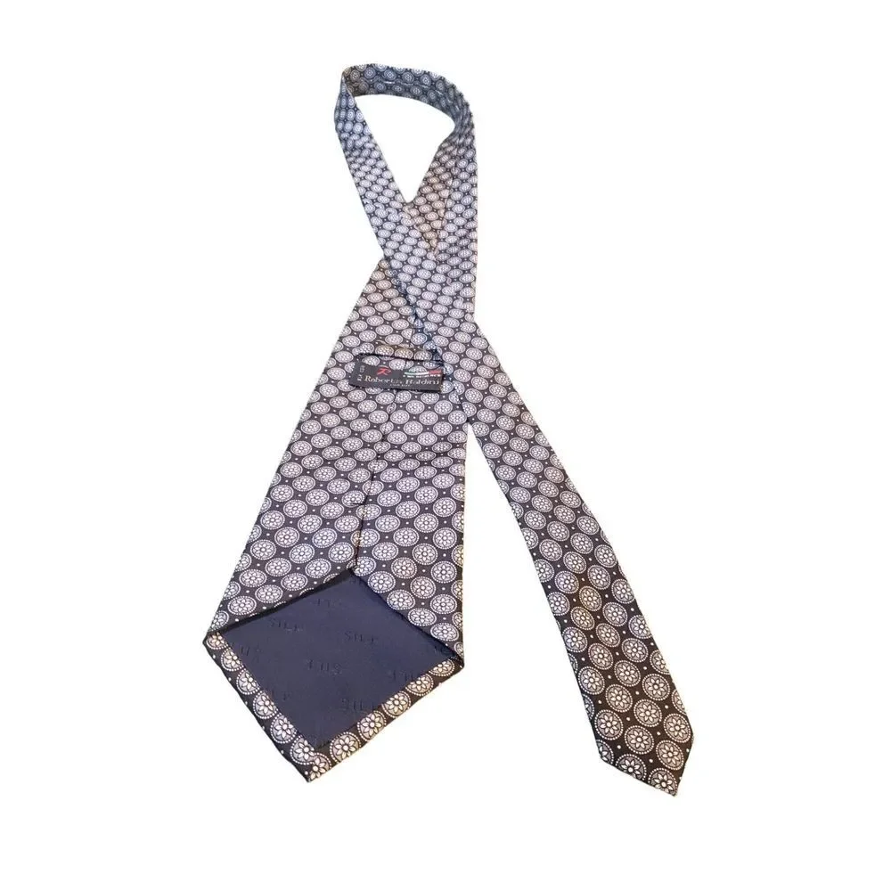 Roberta Baldini (Firenze) Men's Designer Tie All Silk Handmade Blue Floral NICE!